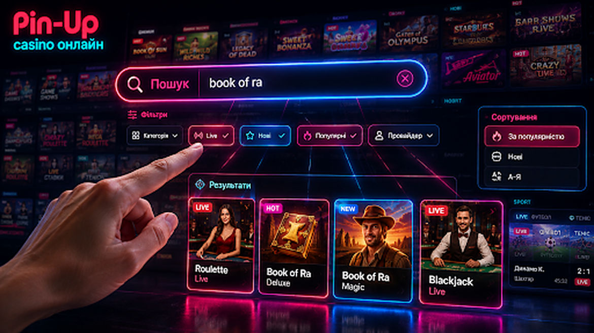 Як пошук і фільтри в Pin-Up casino онлайн допомагають швидше знаходити потрібний формат